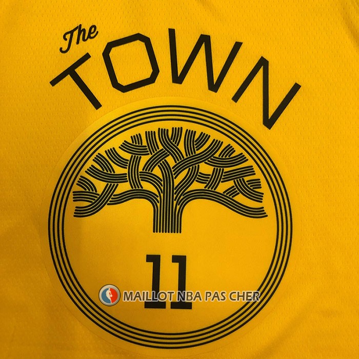 Maillot Golden State Warriors Klay Thompson NO 11 Earned Jaune